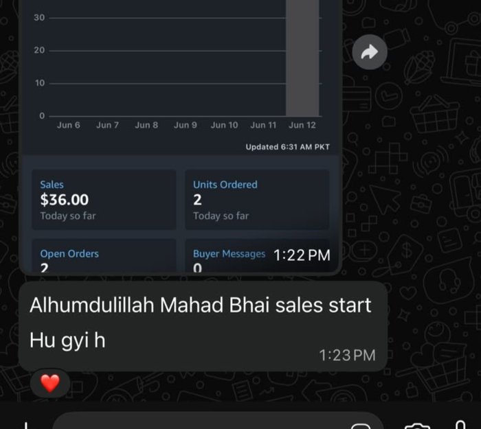 Student WhatsApp message saying sales have started